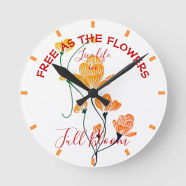 Vrij als de bloemen Gele oranje Ginkgo-bladeren Ronde Klok