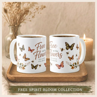 Vrij als de Bloemen Grafisch Boho Koffiemok