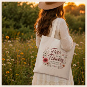 Vrij als de Bloemen Grafische Boho Canvas Tote Bag