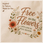 Vrij als de Bloemen Grafische Boho Canvas Tote Bag