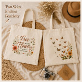 Vrij als de Bloemen Grafische Boho Canvas Tote Bag