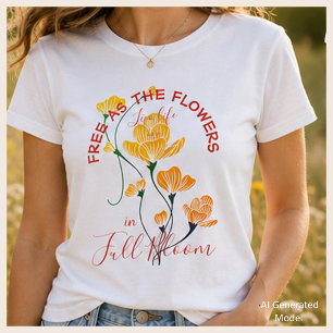 Vrij als de Bloemen Leven het Leven in Volle Bloei T-shirt