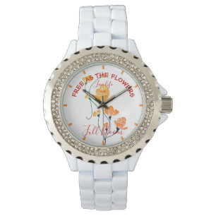 Vrij als de gele oranje Ginkgo bladeren Horloge