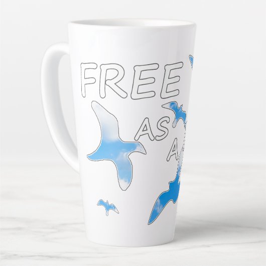 Vrij als een vogel 2 latte mok (Linkerhoek)