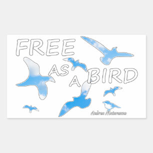 Vrij als een vogel 2 rechthoekige sticker
