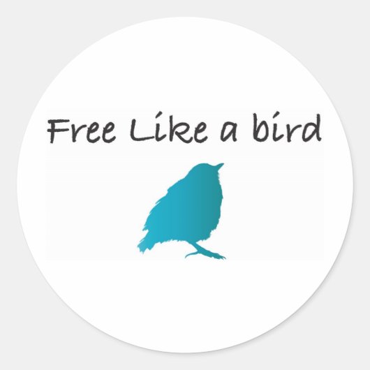 Vrij als een vogel ronde sticker (Voorkant)