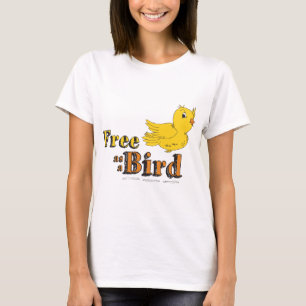 Vrij als een vogelvrij als een vogelgele vliegende t-shirt