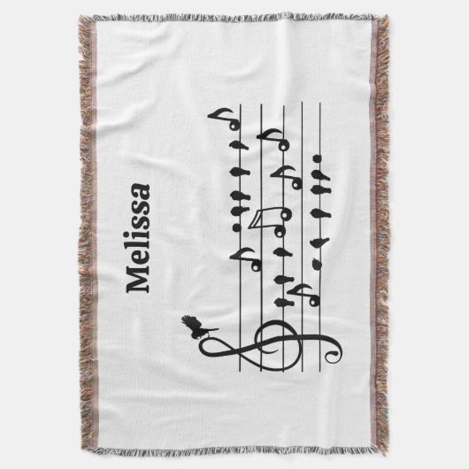 Vrij als vogel, zangvogels die als muzikale noten deken (Voorkant Verticaal)