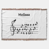 Vrij als vogel, zangvogels die als muzikale noten deken (Voorkant)