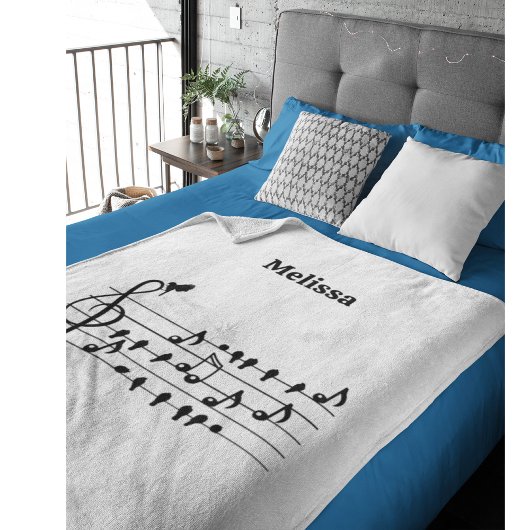 Vrij als vogel, zangvogels die als muzikale noten  fleece deken