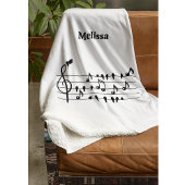 Vrij als vogel, zangvogels die als muzikale noten  fleece deken