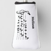 Vrij als vogel, zangvogels die als muzikale noten  golfheadcover (Draai 90)