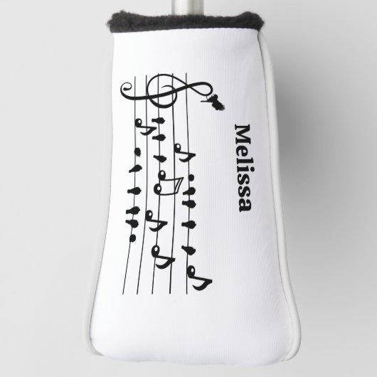 Vrij als vogel, zangvogels die als muzikale noten  golfheadcover (Draai 90)