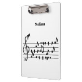 Vrij als vogel, zangvogels die als muzikale noten  klembord (Links)