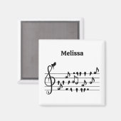 Vrij als vogel, zangvogels die als muzikale noten  magneet (Voorkant / Achterkant)