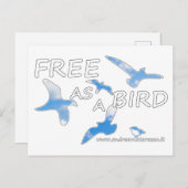 Vrij als vogelvrij briefkaart (Voorkant / Achterkant)