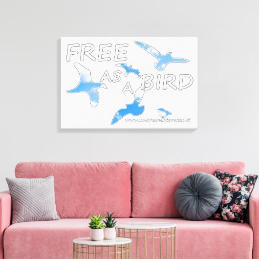 Vrij als vogelvrij canvas afdruk (Insitu (Woonkamer))