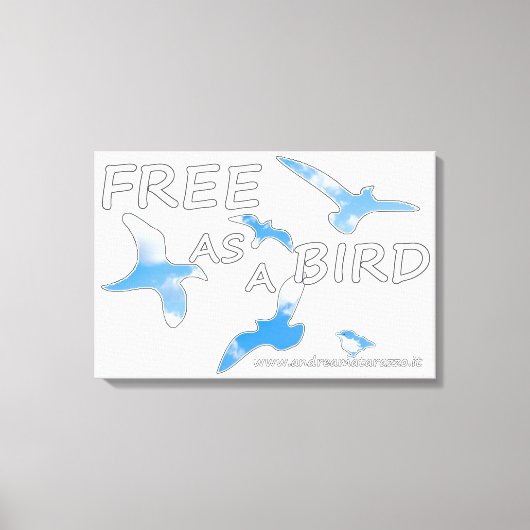 Vrij als vogelvrij canvas afdruk (Voorkant)