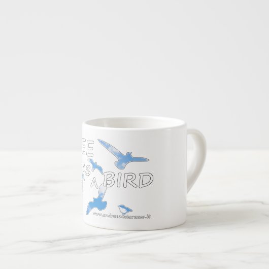 Vrij als vogelvrij espresso kop (Voorkant rechts)