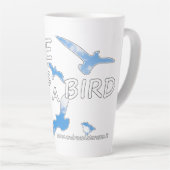 Vrij als vogelvrij latte mok (Rechterhoek)