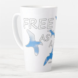 Vrij als vogelvrij latte mok