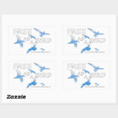 Vrij als vogelvrij rechthoekige sticker (Vel)