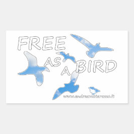 Vrij als vogelvrij rechthoekige sticker