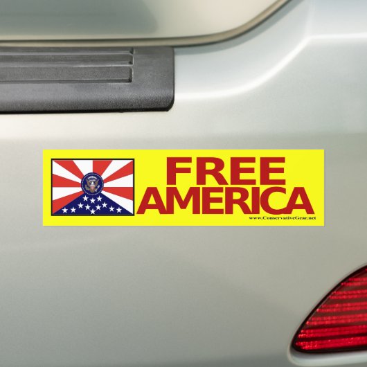 Vrij Amerika Bumpersticker (Op auto)