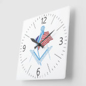 Vrij Amerikaanse symbool Vierkante Klok (Hoek)