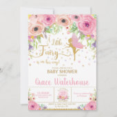 Vrij Baby shower Uitnodiging Floral Baby shower (Voorkant)