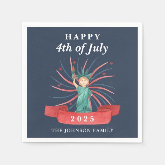 Vrij beeld op 4 juli servet (Voorkant)