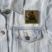 Vrij Beer Hugs Gay Beer Vierkante Button 5,1 Cm (In situ)