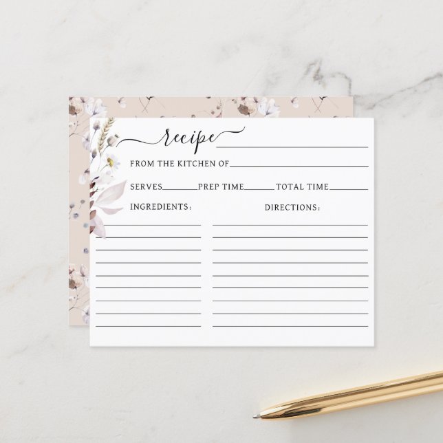 Vrij bloemboho modern Vrijgezellenfeest Recipe (Voorkant / Achterkant in situ)