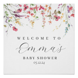 Vrij bloemverwelkomingsteken, tapiser van wilde po perfect poster