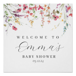 Vrij bloemverwelkomingsteken, tapiser van wilde po perfect poster