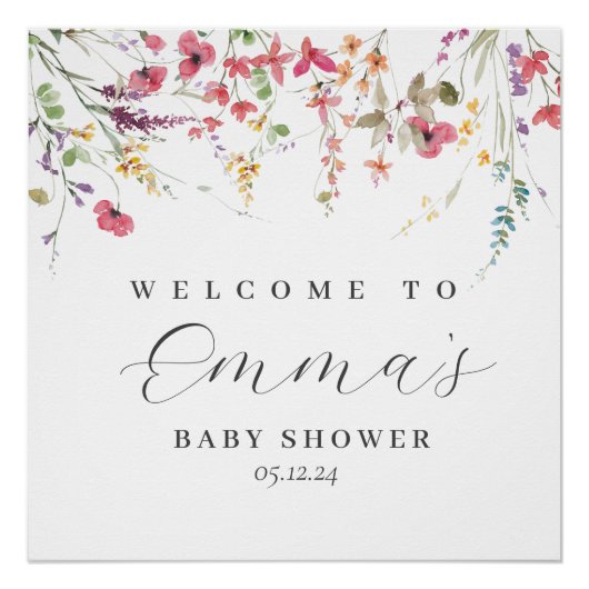 Vrij bloemverwelkomingsteken, tapiser van wilde po perfect poster (Voorkant)