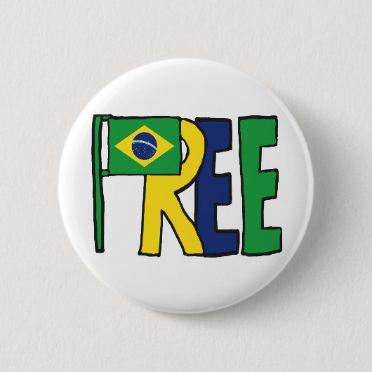 Vrij Brazilië Ronde Button 5,7 Cm (Voorkant)