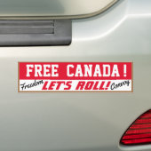 Vrij Canada Laten we Roll! Bumpersticker (Op auto)