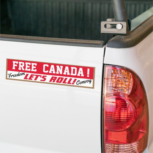 Vrij Canada Laten we Roll! Bumpersticker (Op Truck)