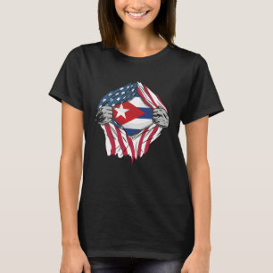 Vrij Cuba Amerikaanse Vlag Cuba Vlag Ontwerp Cuban T-shirt