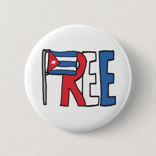 Vrij Cuba Ronde Button 5,7 Cm (Voorkant)