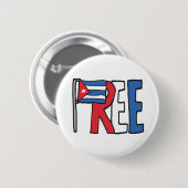 Vrij Cuba Ronde Button 5,7 Cm (Voorkant /achterkant)