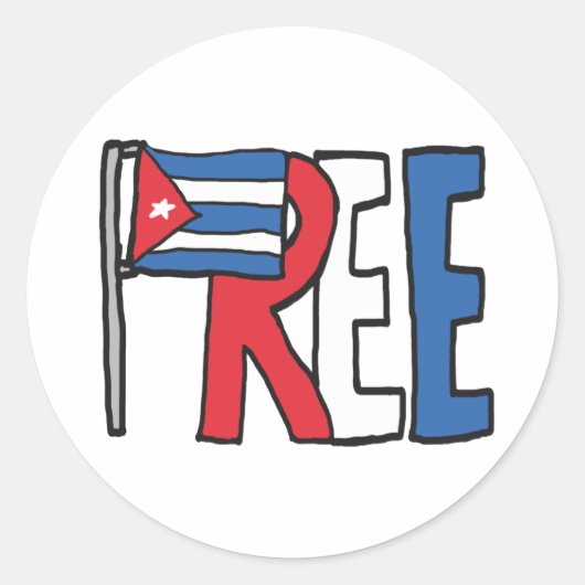 Vrij Cuba Ronde Sticker (Voorkant)