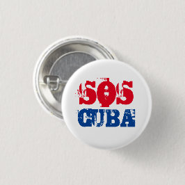 Vrij Cuba SOS Cuba rood wit blauw Ronde Button 3,2 Cm