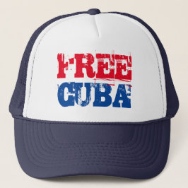 Vrij Cuba SOS Cuba rood wit blauw Trucker Pet