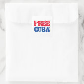 Vrij Cuba SOS Cuba rood wit blauw Vierkante Sticker (Tas)
