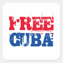 Vrij Cuba SOS Cuba rood wit blauw Vierkante Sticker
