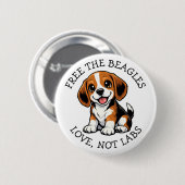 Vrij de Beagles, Liefde, Geen Labs! Ronde Button 5,7 Cm (Voorkant /achterkant)