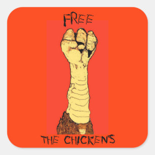 Vrij de kippensticker vierkante sticker