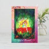 VRIJ DREAMEN OP EEN RODE, roze, groen Kaart (Staand voorkant)